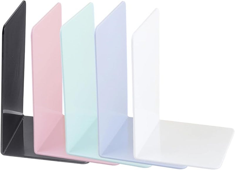 Blue Acrylic Bookends Set Of 4 Decorative Book Holders For Office And Home - Image 5